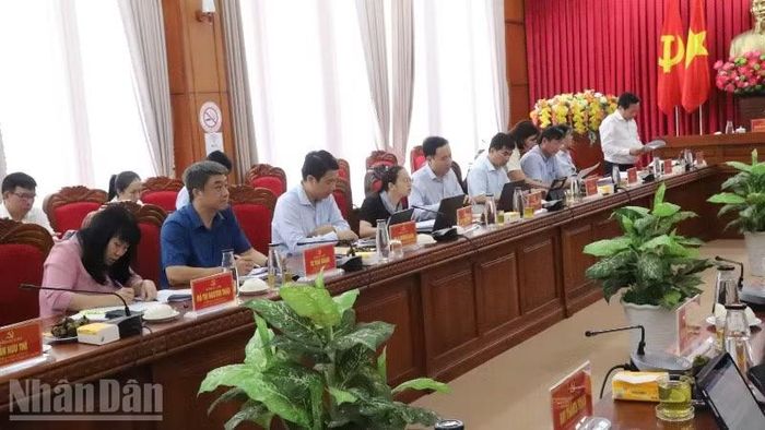 Đoàn kiểm tra, giám sát số 26 của Bộ Chính trị, Ban Bí thư tại buổi làm việc.