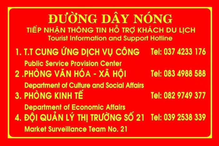 Đường dây nóng nhận thông tin và hỗ trợ du khách tại Côn Đảo.