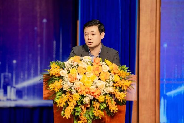 Ông Nguyễn Xuân Thọ, Phó Cục trưởng, Cục Phát triển doanh nghiệp tư nhân và kinh tế tập thể, Bộ Tài chính phát biểu tại diễn đàn.