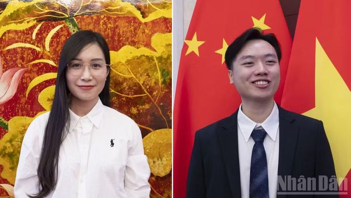 Bạn Nguyễn Thị Kim Hòa (trái) và Hoàng Tiến Anh (phải) là hai lưu học sinh Việt Nam tốt nghiệp năm 2026.