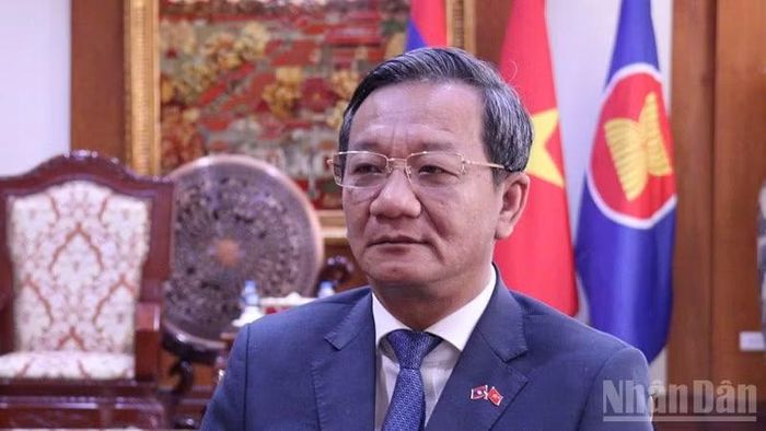 Đại sứ Việt Nam tại Lào Nguyễn Minh Tâm. (Ảnh: DUY TOÀN)