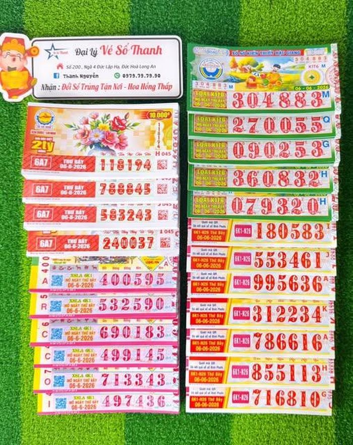 Xổ số miền Nam ngày 5-6 sẽ mở thưởng đối với vé số của 4 đài là Long An, Hậu Giang, TPHCM và Bình Phước. Ảnh: ĐLVS Thanh
