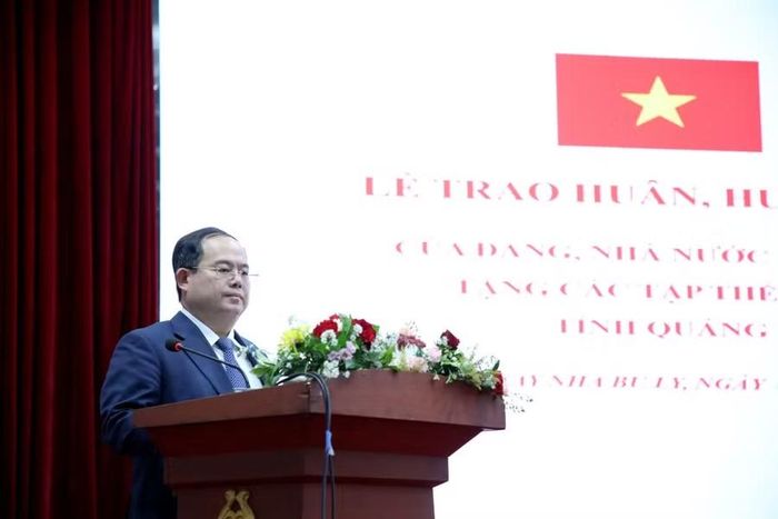 Ông Quản Minh Cường, Bí thư Tỉnh ủy Quảng Ninh phát biểu tại buổi lễ.