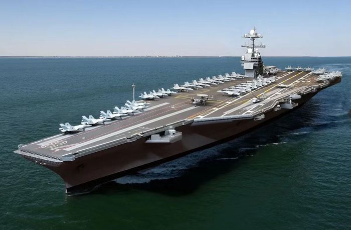 Siêu tàu sân bay Mỹ Gerald R. Ford có chi phí sản xuất 13 tỷ USD. Ảnh: CNET.