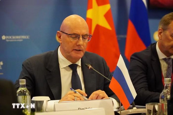 Phó Thủ tướng Nga D. Chernyshenko, Chủ tịch phân ban Nga trong Ủy ban liên chính phủ Việt Nam-Nga. (Ảnh: Tâm Hằng/TTXVN)