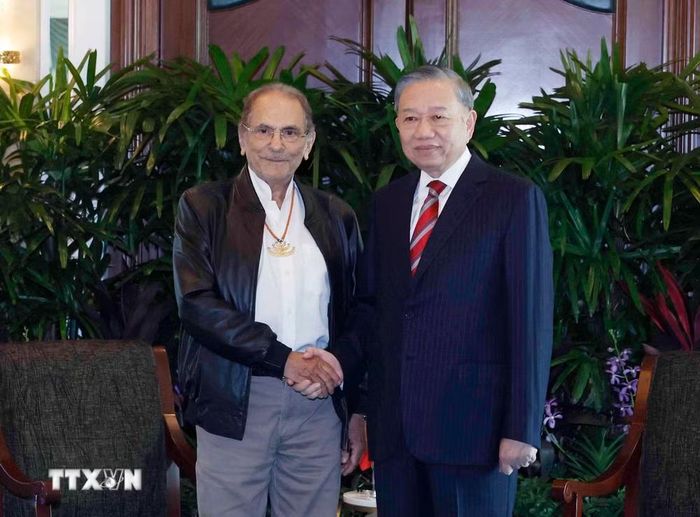 Tổng Bí thư, Chủ tịch nước Tô Lâm hội kiến Tổng thống Timor-Leste Jose Ramos-Horta. (Ảnh: Thống Nhất /TTXVN)