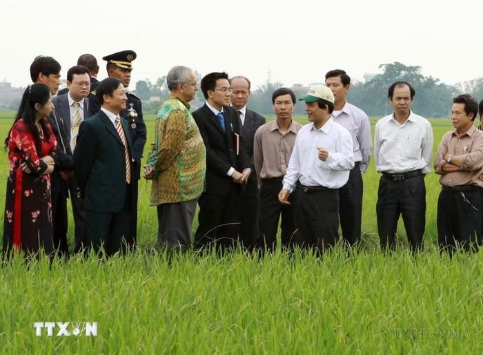Tổng thống Timor- Leste Jose Ramos thăm cánh đồng lúa huyện Mỹ Hào, tỉnh Hưng Yên (27/04/2010). (Ảnh: Doãn Tấn/TTXVN)