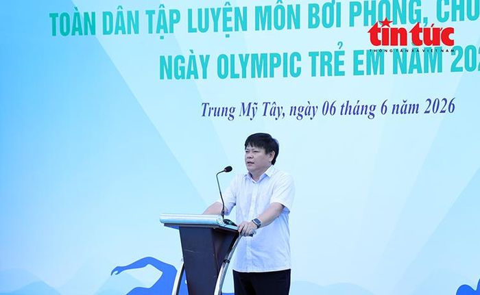 Ông Nguyễn Hải Lâm, Phó Chủ tịch UBND phường Trung Mỹ Tây phát biểu.