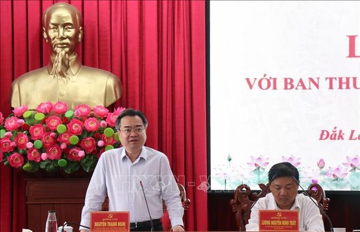Đồng chí Nguyễn Thanh Nghị, Ủy viên Bộ Chính trị, Bí thư Trung ương Đảng, Trưởng Ban Chính sách, chiến lược Trung ương. phát biểu.