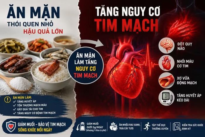 Ăn nhiều muối không tốt cho sức khỏe.