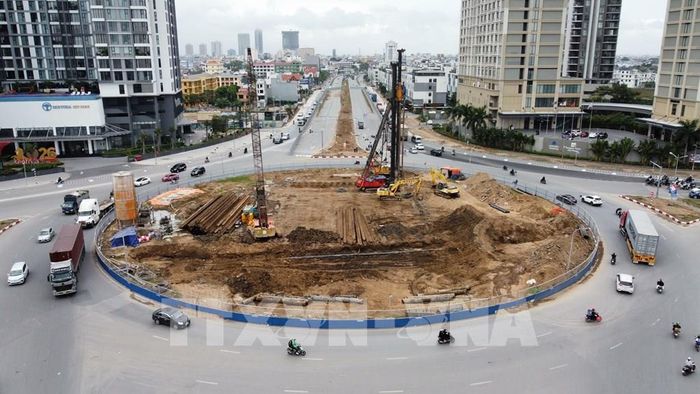 Dự án nút giao khác mức Bùi Viện - Võ Nguyên Giáp. Ảnh: Hoàng Ngọc – TTXVN