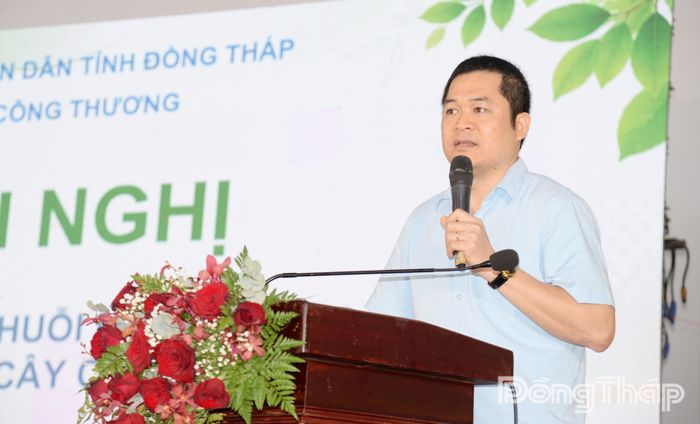 Đồng chí Trần Quốc Toản phát biểu tại hội nghị.