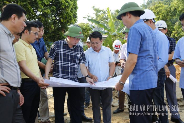 Đoàn công tác kiểm tra tình hình thực hiện dự án khu tái định cư Thụy Hùng