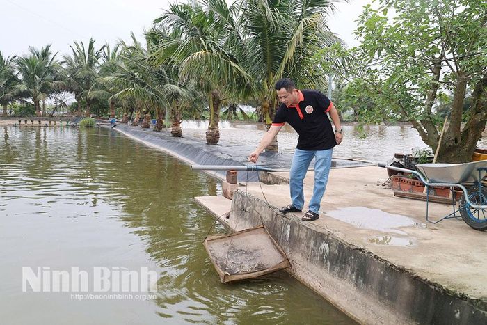 Anh Đinh Văn Thuận phát triển mô hình nuôi trồng thủy sản kết hợp nông nghiệp công nghệ cao, khẳng định bản lĩnh người lính trên mặt trận kinh tế.