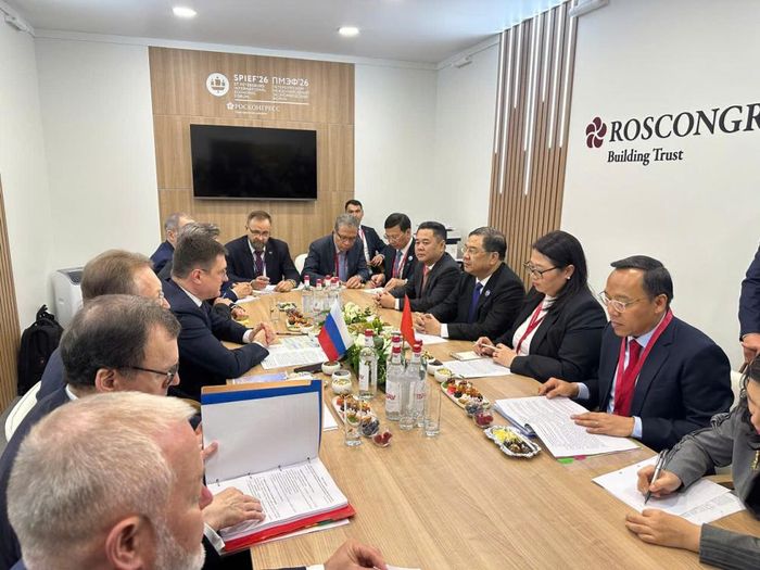 Phó Thủ tướng Thường trực Phạm Gia Túc làm việc với Phó Thủ tướng Nga Alexander Novak - Ảnh: VGP
