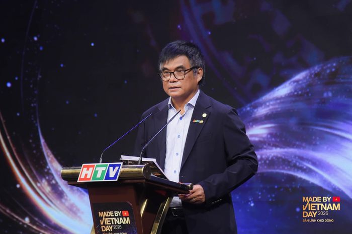 Nhà báo Cao Anh Minh, Tổng Giám đốc HTV phát biểu tại buổi lễ.
