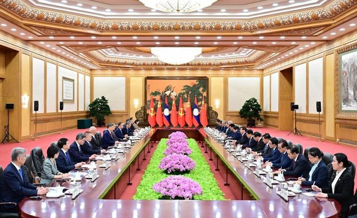 Quang cảnh cuộc hội đàm. Ảnh: Tân Hoa xã