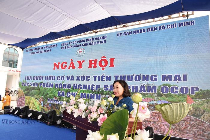 Bà Lương Thị Kiểm, Phó Giám đốc Sở Nông nghiệp và Môi trường thành phố Hải Phòng phát biểu tại sự kiện. Ảnh: Mekong ASEAN.