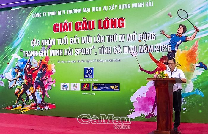 Ông Võ Minh Hải, Trưởng Ban tổ chức giải, phát biểu khai mạc và nhấn mạnh tinh thần “Đoàn kết - Trung thực - Cao thượng”.