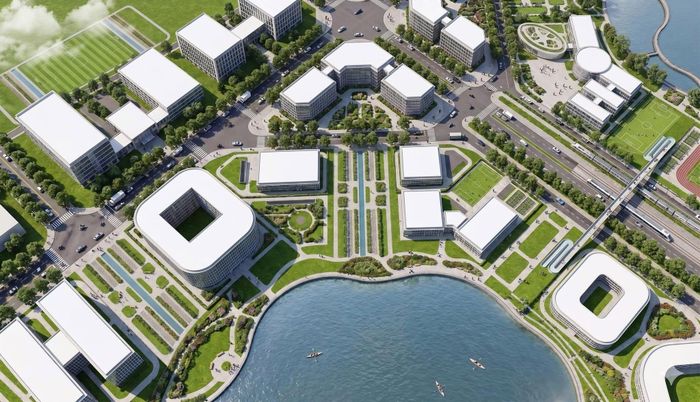 Phường đẩy mạnh công tác GPMB các dự án lớn trên địa bàn, trong đó có dự án Khu Công viên công nghệ số và hỗn hợp. Ảnh TT
