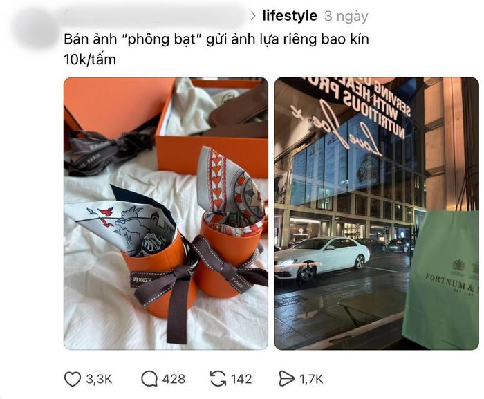 Một bài đăng bán ảnh "phông bạt" thu hút đông đảo tương tác.