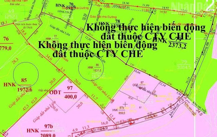 Đây là 1 góc của tờ bản đồ địa chính số 78 khu vực Chiềng Đi. Toàn bộ phần xanh lá cây đều đã có sổ đỏ cấp cho người dân từ năm 2000, lại được cấp cho Vinatea Mộc Châu vào năm 2015.