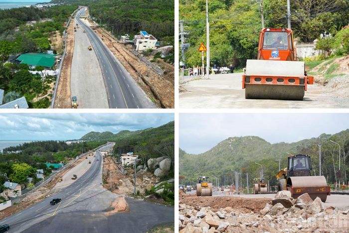 Trên công trường, các mũi thi công vẫn duy trì hoạt động khẩn trương. Hàng trăm công nhân cùng nhiều máy móc, thiết bị đang tập trung hoàn thiện hệ thống thoát nước, bó vỉa, dải phân cách và các hạng mục phụ trợ.