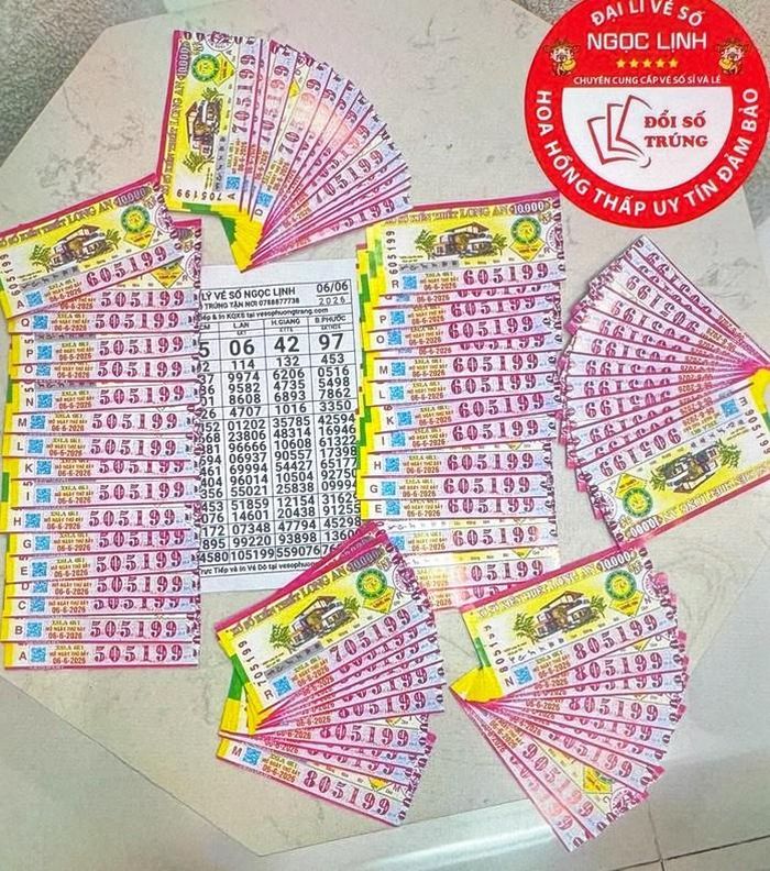 Giải an ủi của vé số Long An trúng tại tỉnh Đồng Tháp. Ảnh: ĐLVS Ngọc Linh