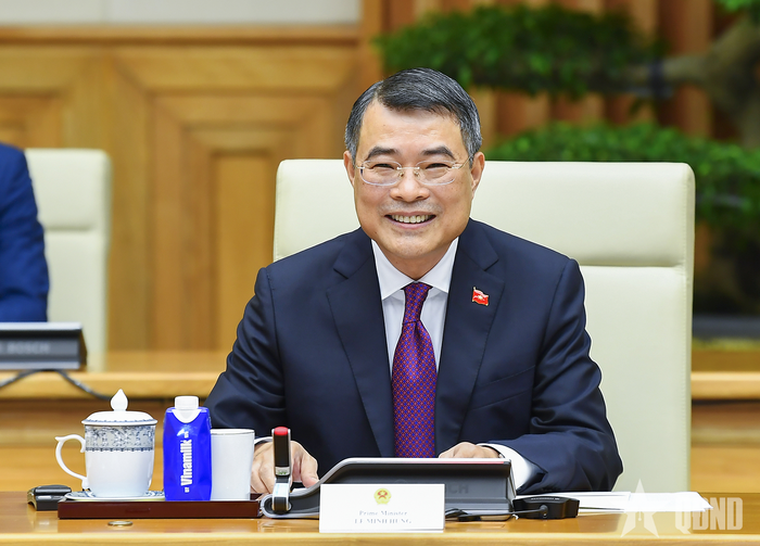  Thủ tướng Lê Minh Hưng tại hội đàm. Ảnh: TUẤN HUY 