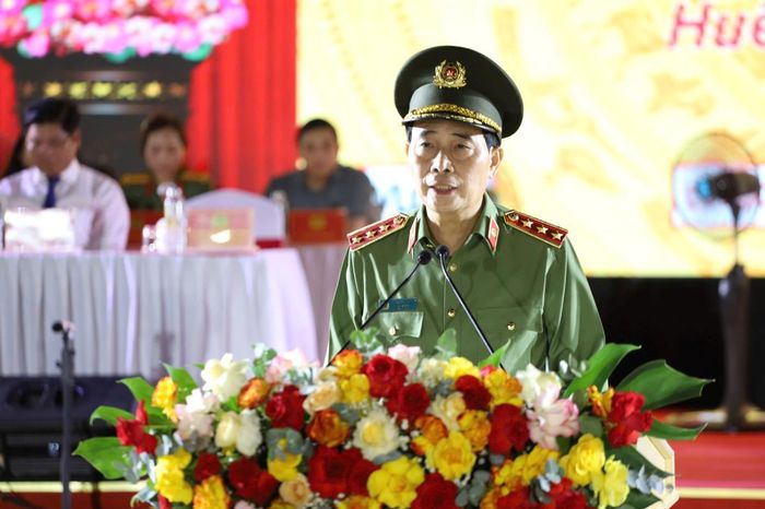Thượng tướng Lê Quốc Hùng, Thứ trưởng Bộ Công an phát biểu tại buổi lễ.