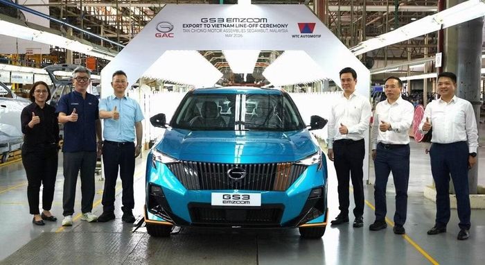 Lễ xuất xưởng lô xe GAC GS3 Emzoom xuất khẩu sang Việt Nam. Ảnh: Paultan.