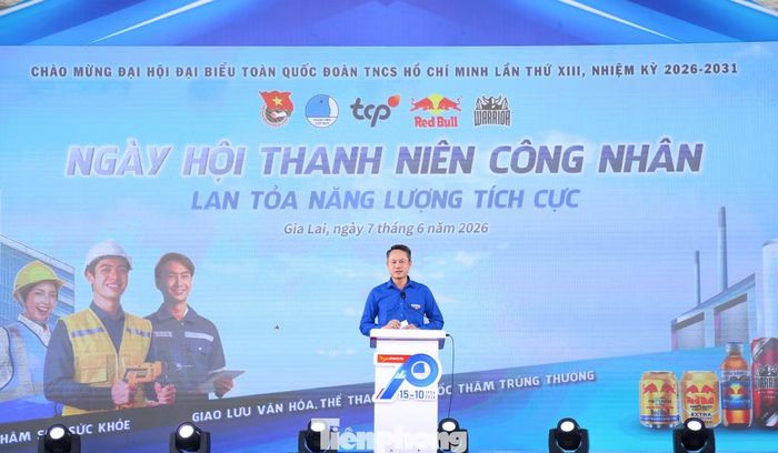Anh Nguyễn Kim Quy - Phó Chủ tịch Thường trực Trung ương Hội LHTN Việt Nam phát biểu. Ảnh: Trương Định
