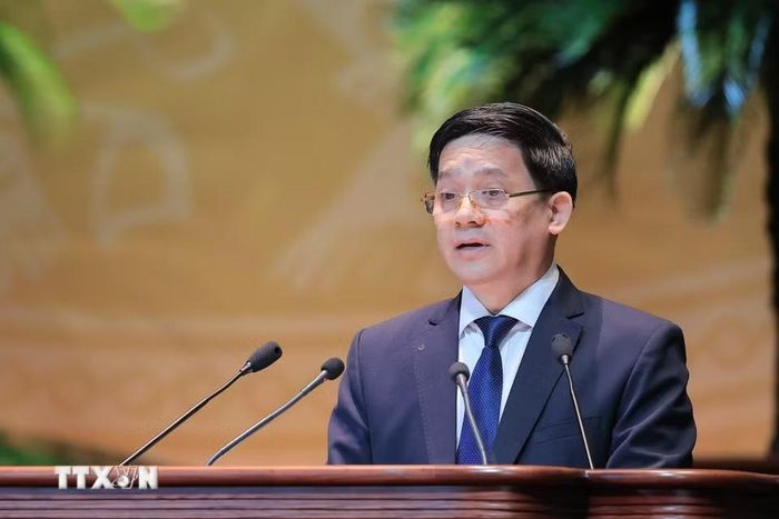Đồng chí Phạm Tiến Nam, Phó Chủ tịch Ban Chấp hành Trung ương Hội Nông dân Việt Nam phát biểu khai mạc Đại hội. (Ảnh: Lê Đông/TTXVN)