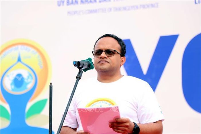 Ông Bastian N. Chacko, Phó Đại sứ, Đại sứ quán Ấn Độ tại Việt Nam phát biểu. Ảnh: Trần Trang/TTXVN