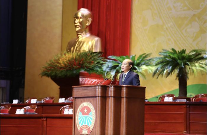 Đồng chí Phan Như Nguyện, Phó Chủ tịch thường trực Ban Chấp hành Trung ương Hội khóa VIII tuyên bố lý do, giới thiệu đại biểu dự Đại hội.