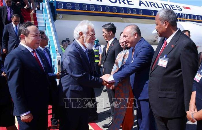 Thủ tướng Timor-Leste Kay Rala Xanana Gusmão đến Hà Nội, bắt đầu thăm chính thức Việt Nam và tham dự Diễn đàn Tương lai ASEAN lần thứ ba. Ảnh: Phạm Kiên/TTXVN.