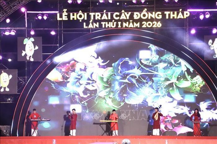 Trình diễn nhạc cụ dân tộc.