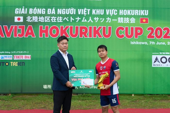 Cầu thủ Nguyễn Minh Hoàng danh hiệu vua phá lưới tại Giải FAVIJA HOKURIKU CUP 2026.