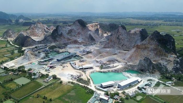 Hiện trạng khai thác của các mỏ đá tại xã Tống Tân, tỉnh Thanh Hóa.