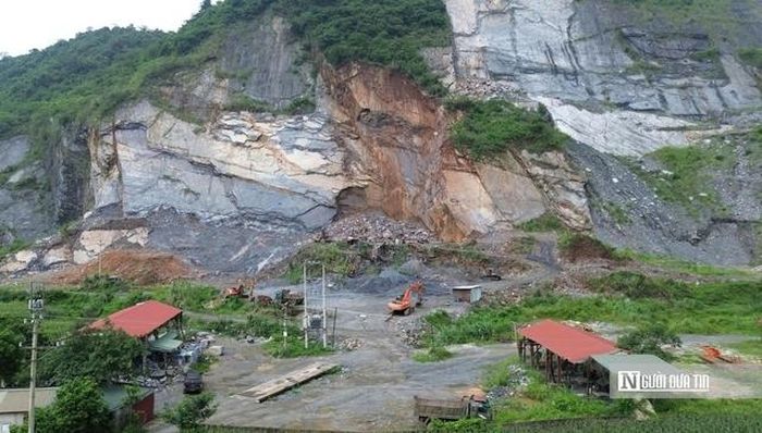 Mỏ đá Công ty Công ty TNHH Anh Tuấn dừng hoạt động sau khi tai nạn thương tâm.