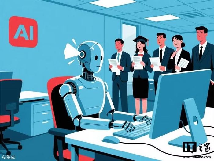 Tranh do AI tạo về tình trạng AI thay thế lao động con người. Ảnh: IThome.