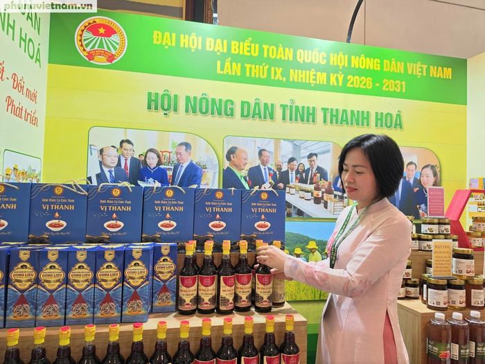 Đoàn đại biểu tỉnh Thanh Hóa mang đến Đại hội khoảng 30 dòng sản phẩm tiêu biểu như nước mắm, gạo và các đặc sản nông nghiệp đặc trưng của địa phương. Đây là những sản phẩm kết tinh từ điều kiện tự nhiên, kinh nghiệm sản xuất lâu đời và sự cần cù, sáng tạo của người nông dân xứ Thanh.