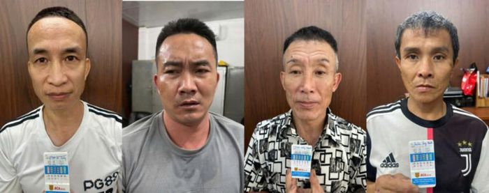 Các đối tượng tại cơ quan Công an.