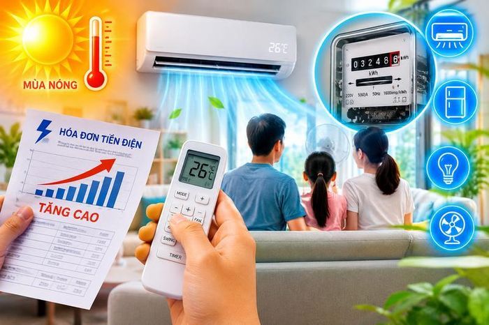 Hóa đơn tiền điện mùa hè tăng do nhiều nguyên nhân. Ảnh minh họa