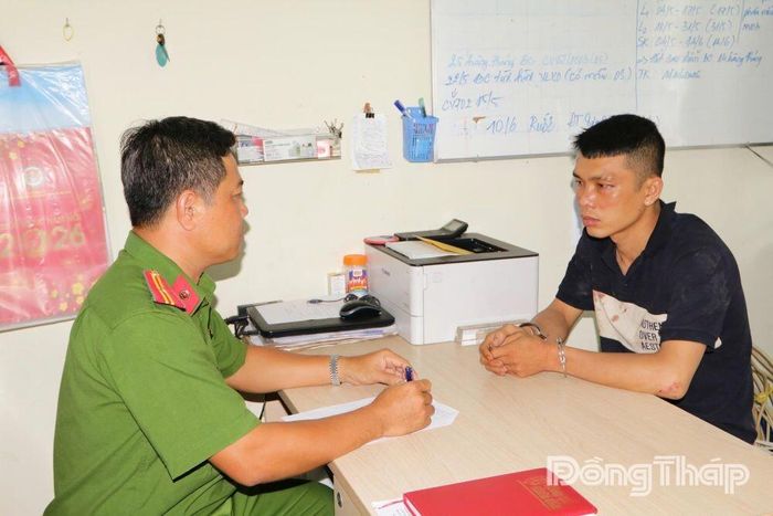 Đối tượng Luân tại cơ quan Công an.