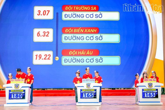 Các đội tranh tài ở phần thi "Đặt mốc chủ quyền".