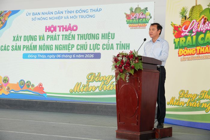 Giám đốc Sở Nông nghiệp và Môi trường tỉnh Đồng Tháp Lê Hà Luân phát biểu khai mạc Hội thảo