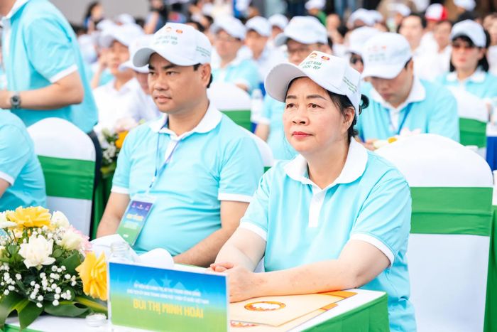 Chủ tịch Ủy ban Trung ương Mặt trận Tổ quốc Việt Nam Bùi Thị Minh Hoài tại buổi lễ