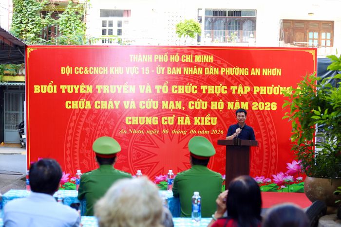 Ông Dương Văn Kim, Phó Chủ tịch UBND phường An Nhơn phát biểu