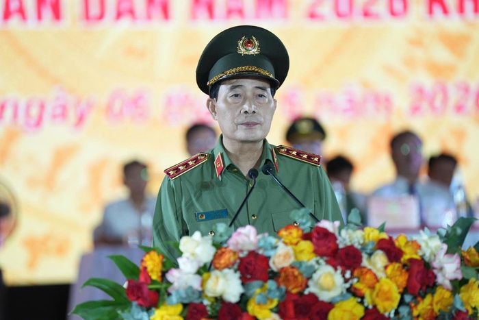 Thượng tướng Lê Quốc Hùng, Thứ trưởng Bộ Công an phát biểu tại lễ khai mạc.